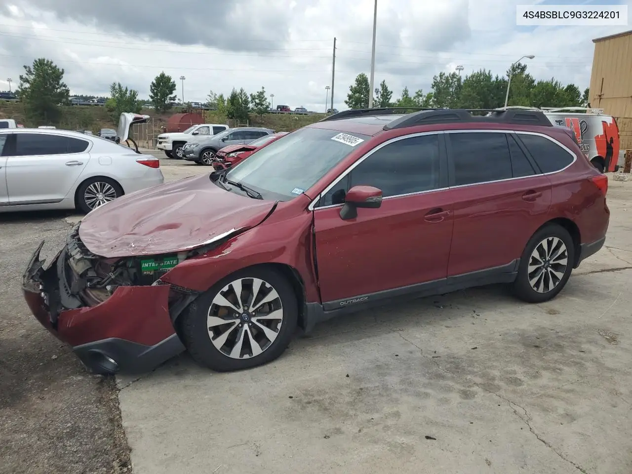 2016 Subaru Outback 2.5I Limited VIN: 4S4BSBLC9G3224201 Lot: 62949905
