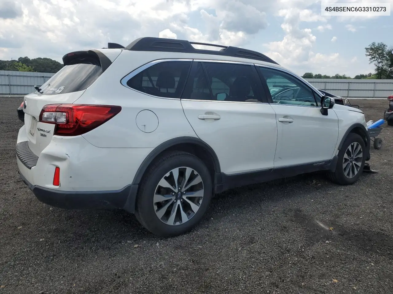 2016 Subaru Outback 3.6R Limited VIN: 4S4BSENC6G3310273 Lot: 63407095