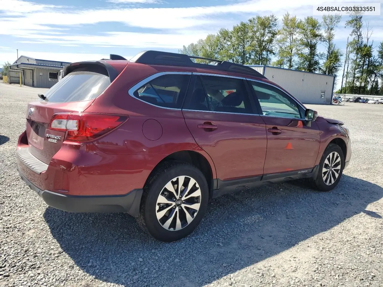 2016 Subaru Outback 2.5I Limited VIN: 4S4BSALC8G3333551 Lot: 63644565