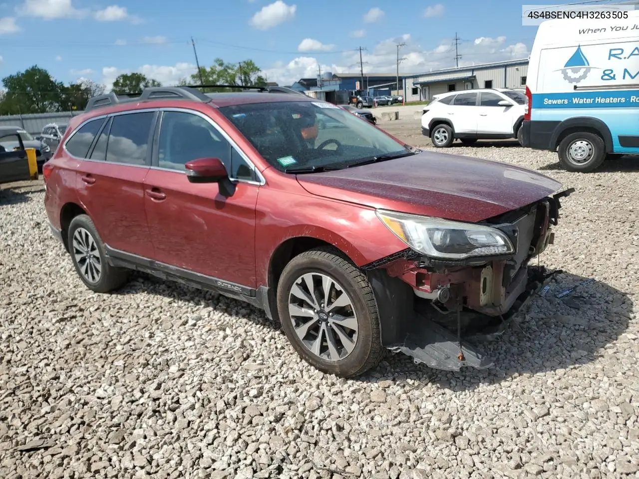 2017 Subaru Outback 3.6R Limited VIN: 4S4BSENC4H3263505 Lot: 56675325