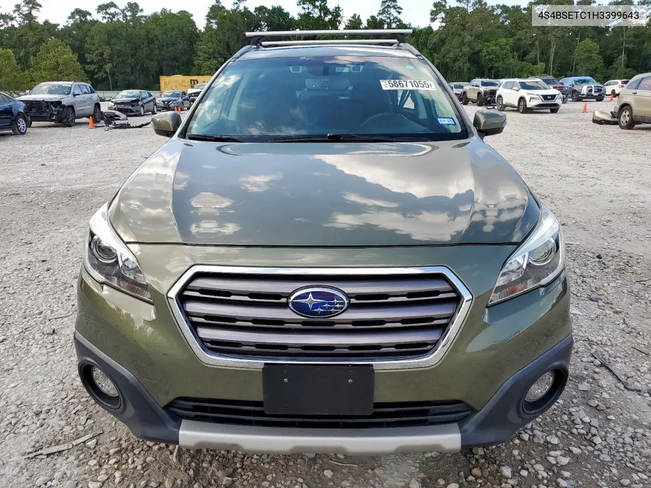 2017 Subaru Outback Touring VIN: 4S4BSETC1H3399643 Lot: 58671055