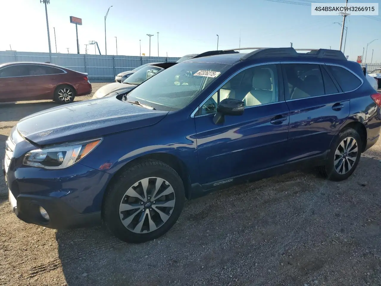 2017 Subaru Outback 2.5I Limited VIN: 4S4BSAKC9H3266915 Lot: 62326275