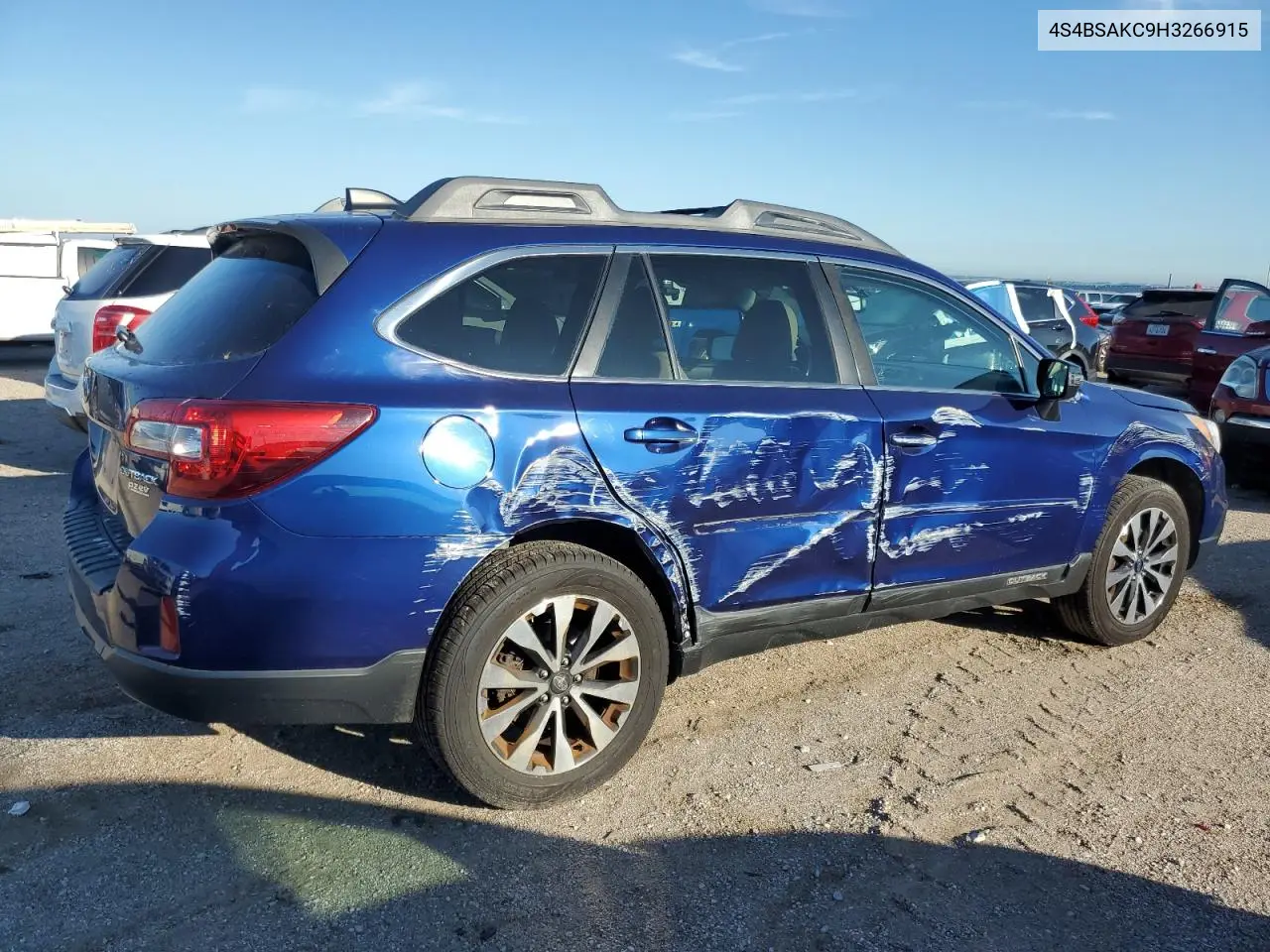 2017 Subaru Outback 2.5I Limited VIN: 4S4BSAKC9H3266915 Lot: 62326275