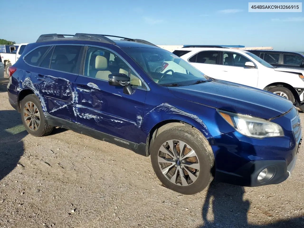 2017 Subaru Outback 2.5I Limited VIN: 4S4BSAKC9H3266915 Lot: 62326275