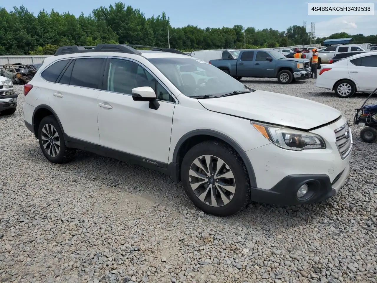 2017 Subaru Outback 2.5I Limited VIN: 4S4BSAKC5H3439538 Lot: 62410525
