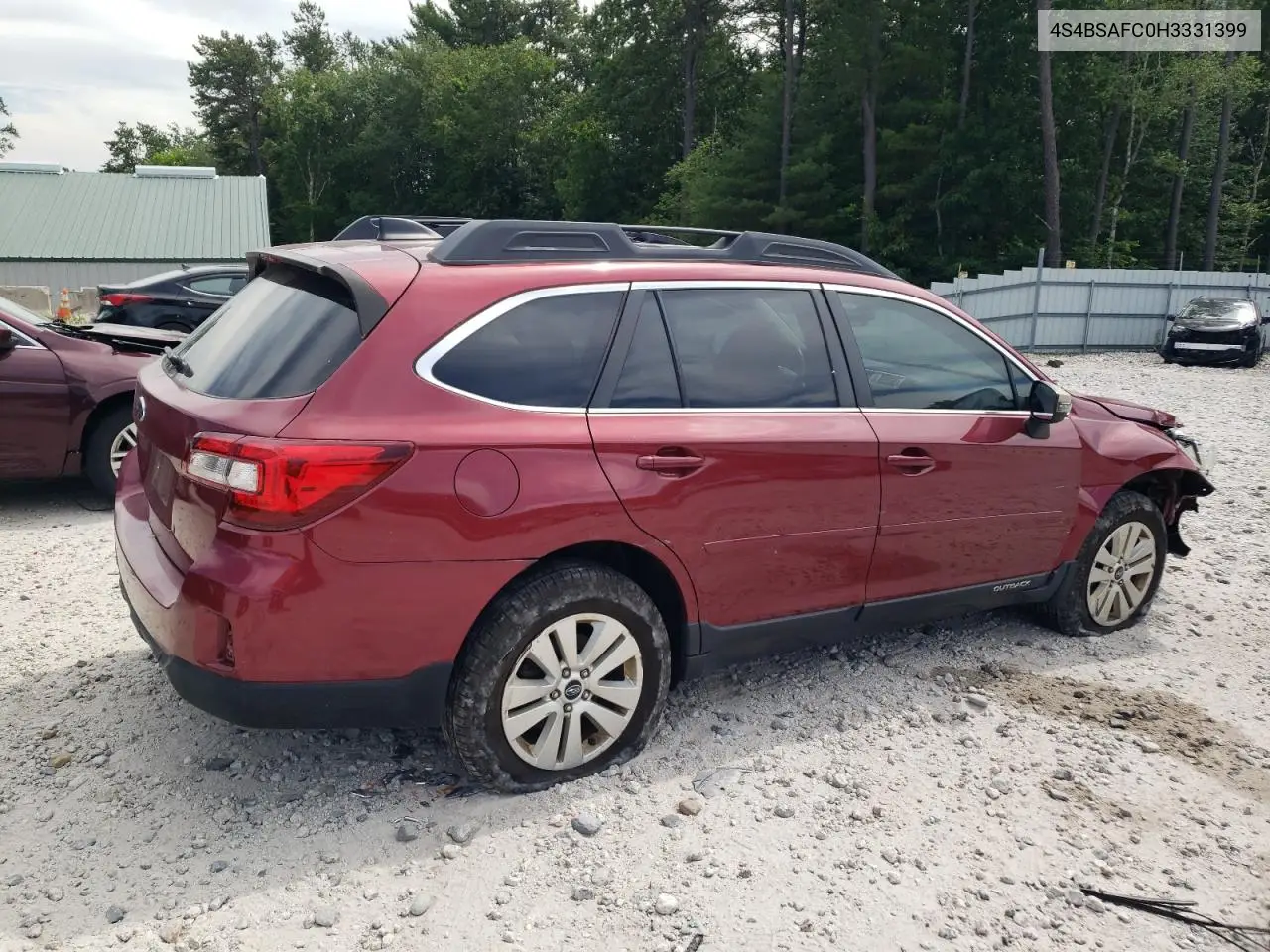 2017 Subaru Outback 2.5I Premium VIN: 4S4BSAFC0H3331399 Lot: 62707185