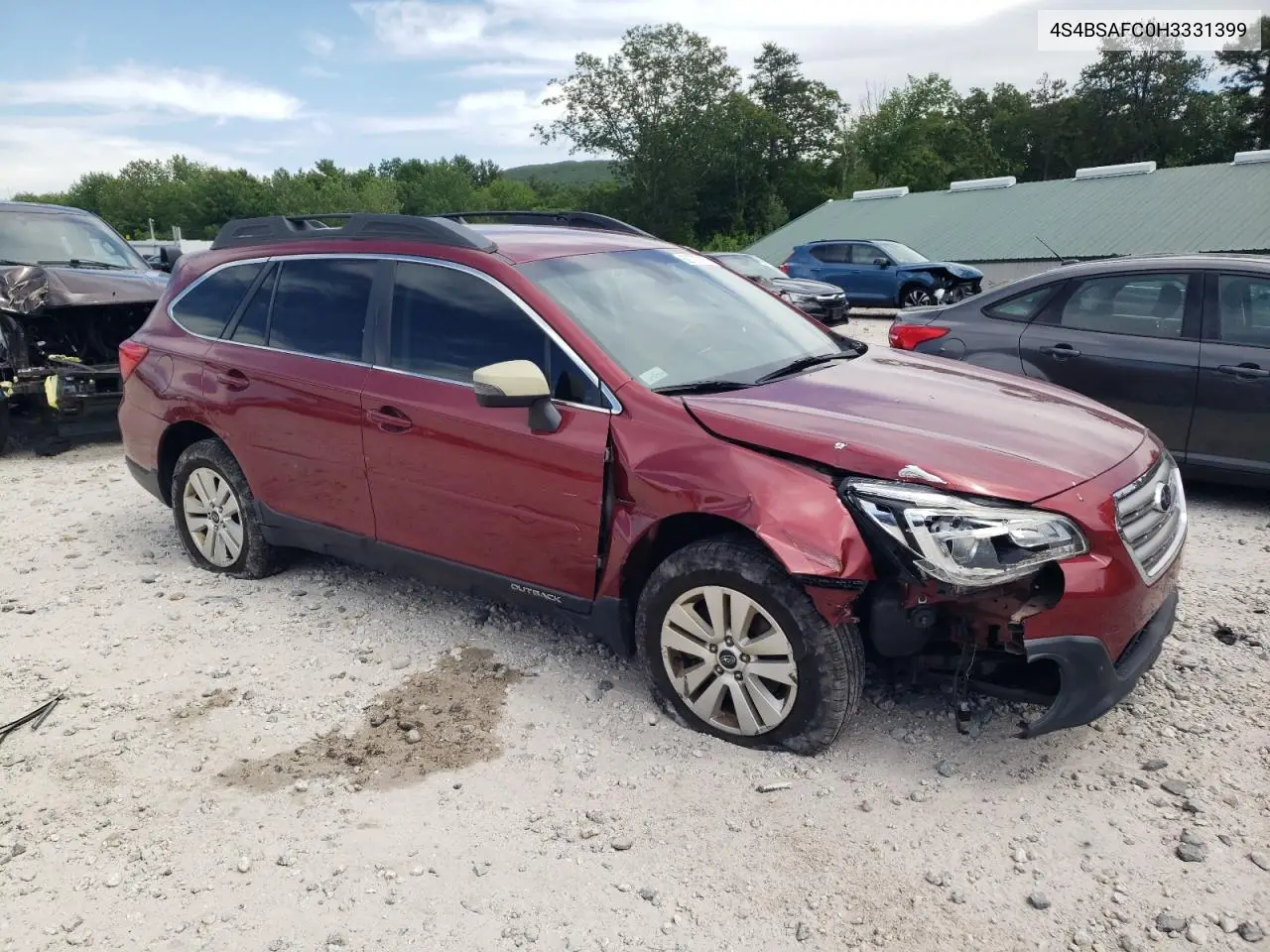 2017 Subaru Outback 2.5I Premium VIN: 4S4BSAFC0H3331399 Lot: 62707185