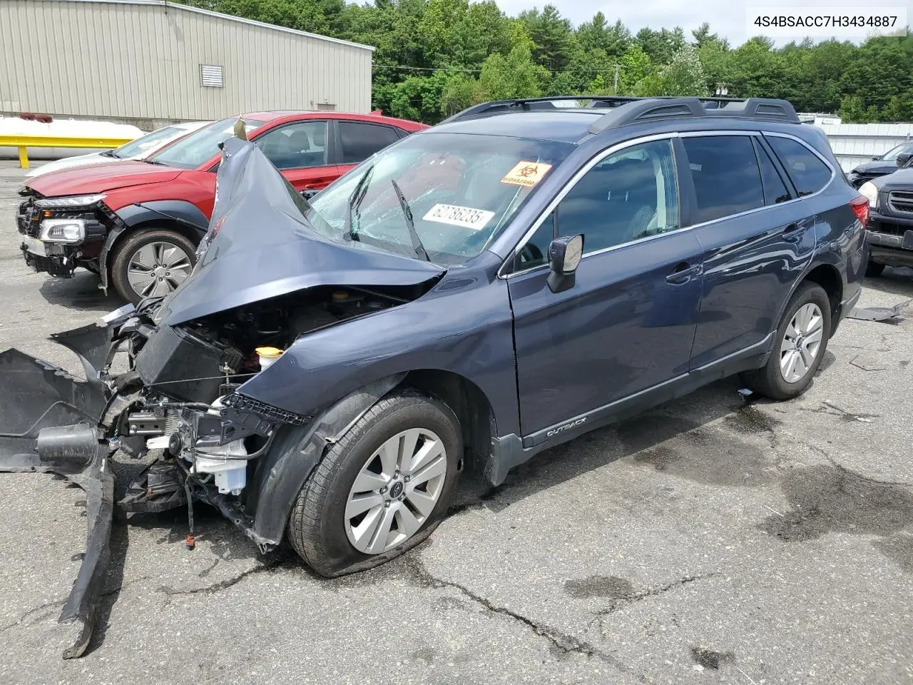 2017 Subaru Outback 2.5I Premium VIN: 4S4BSACC7H3434887 Lot: 62786235