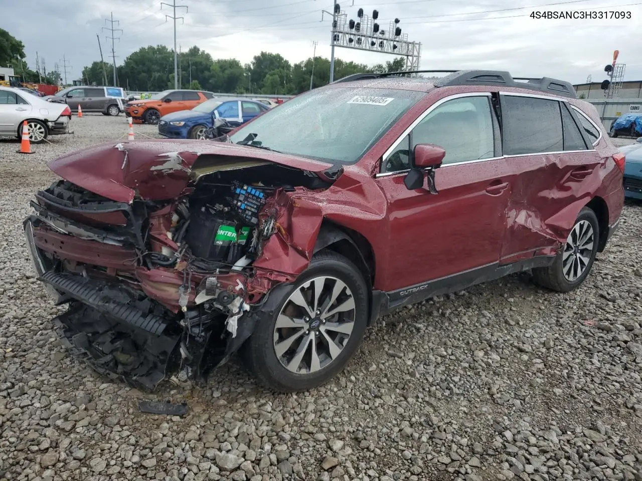 2017 Subaru Outback 2.5I Limited VIN: 4S4BSANC3H3317093 Lot: 62909405