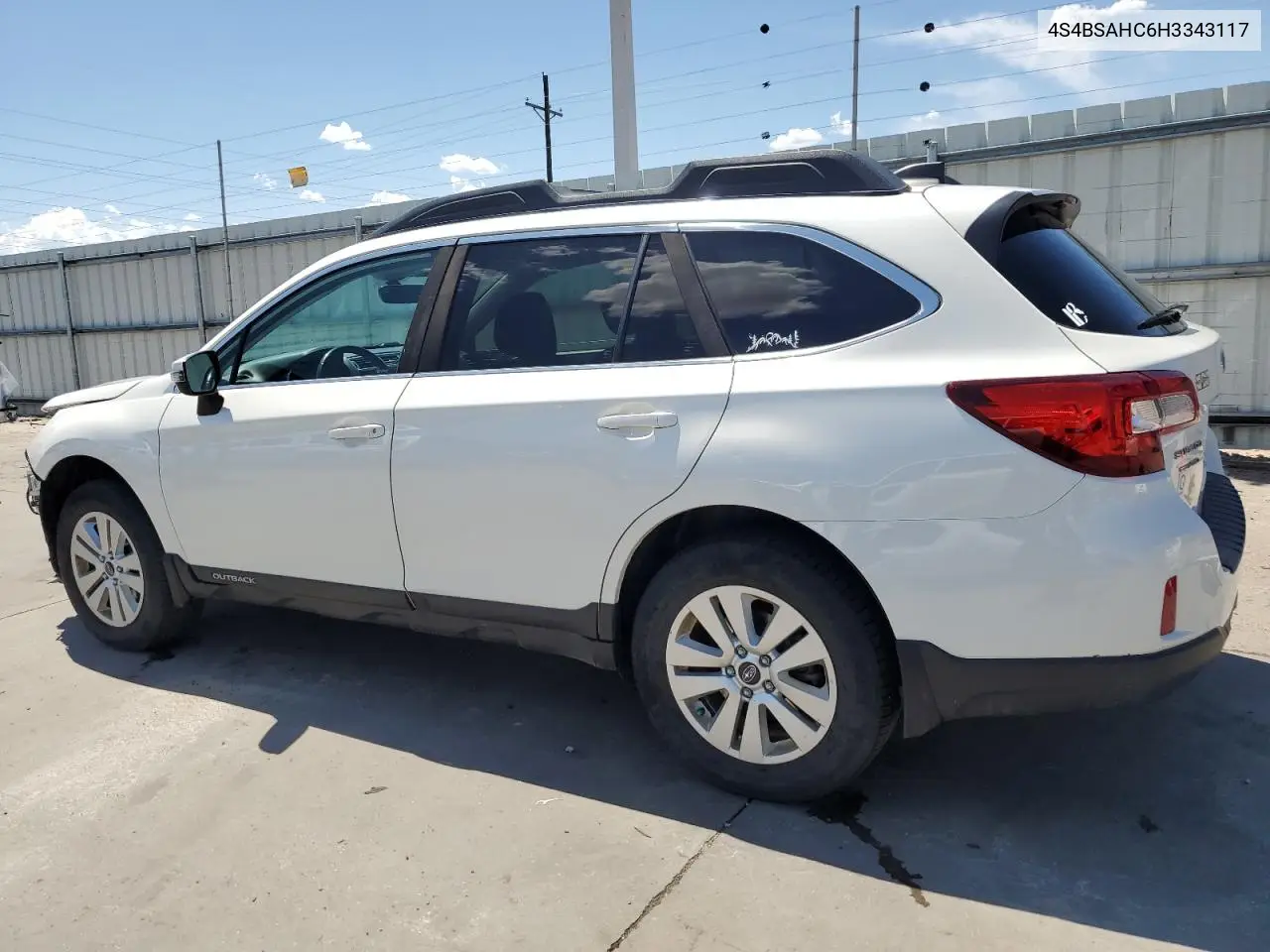 2017 Subaru Outback 2.5I Premium VIN: 4S4BSAHC6H3343117 Lot: 63051035