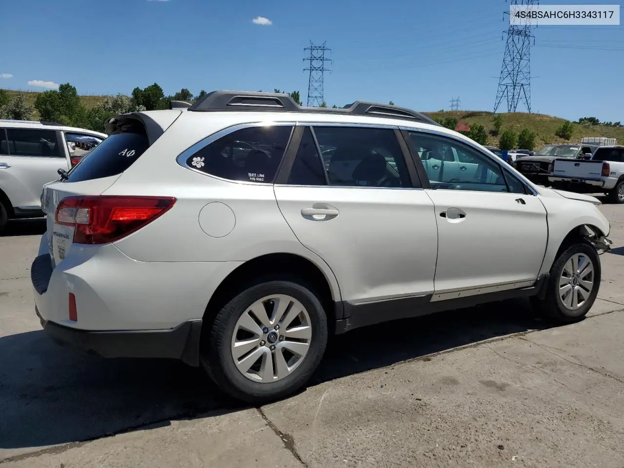 2017 Subaru Outback 2.5I Premium VIN: 4S4BSAHC6H3343117 Lot: 63051035