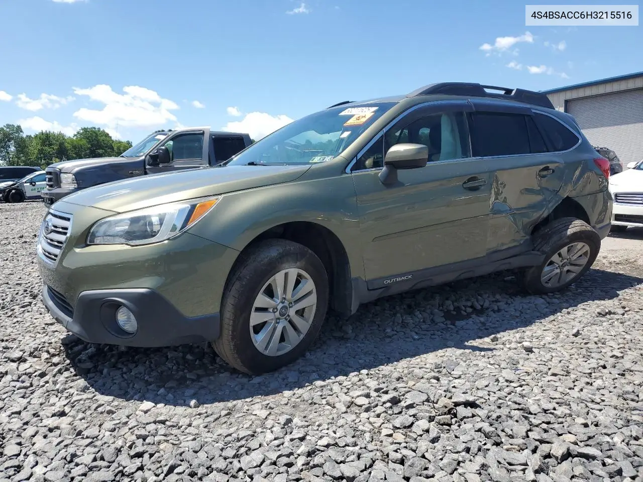 2017 Subaru Outback 2.5I Premium VIN: 4S4BSACC6H3215516 Lot: 63211625