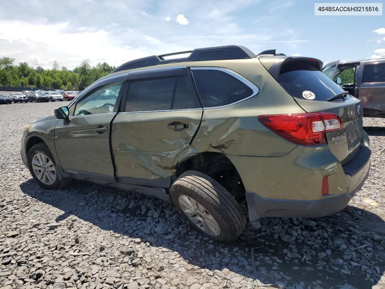 2017 Subaru Outback 2.5I Premium VIN: 4S4BSACC6H3215516 Lot: 63211625