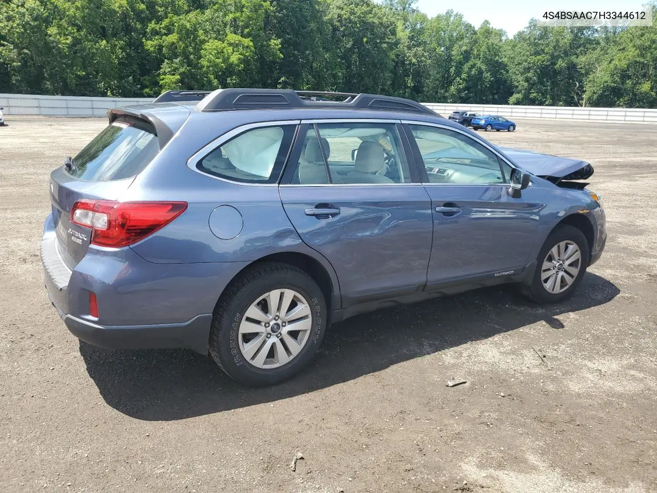 2017 Subaru Outback 2.5I VIN: 4S4BSAAC7H3344612 Lot: 63411835