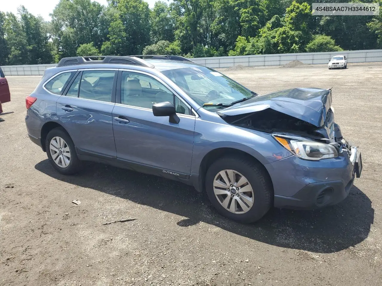 2017 Subaru Outback 2.5I VIN: 4S4BSAAC7H3344612 Lot: 63411835