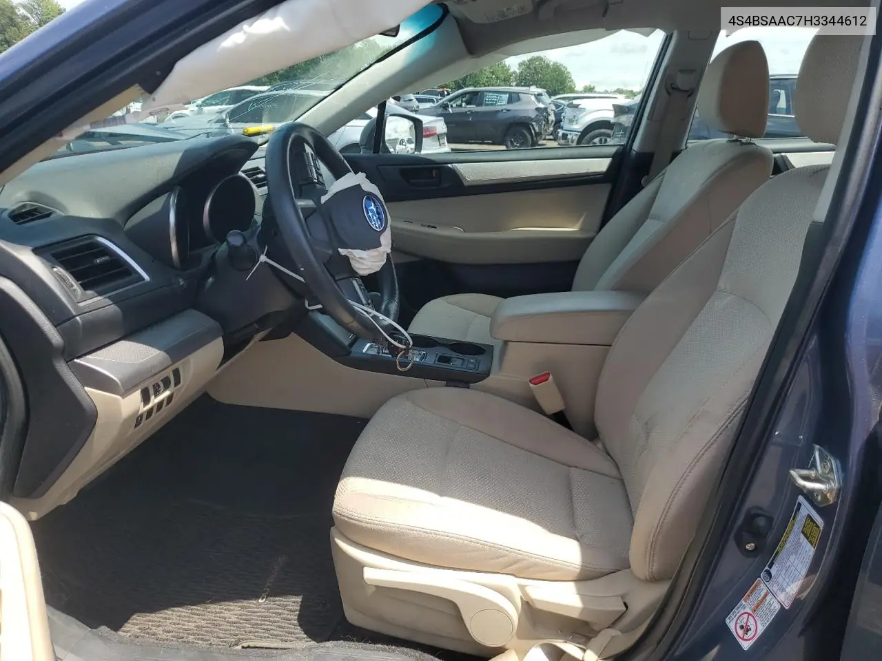 2017 Subaru Outback 2.5I VIN: 4S4BSAAC7H3344612 Lot: 63411835