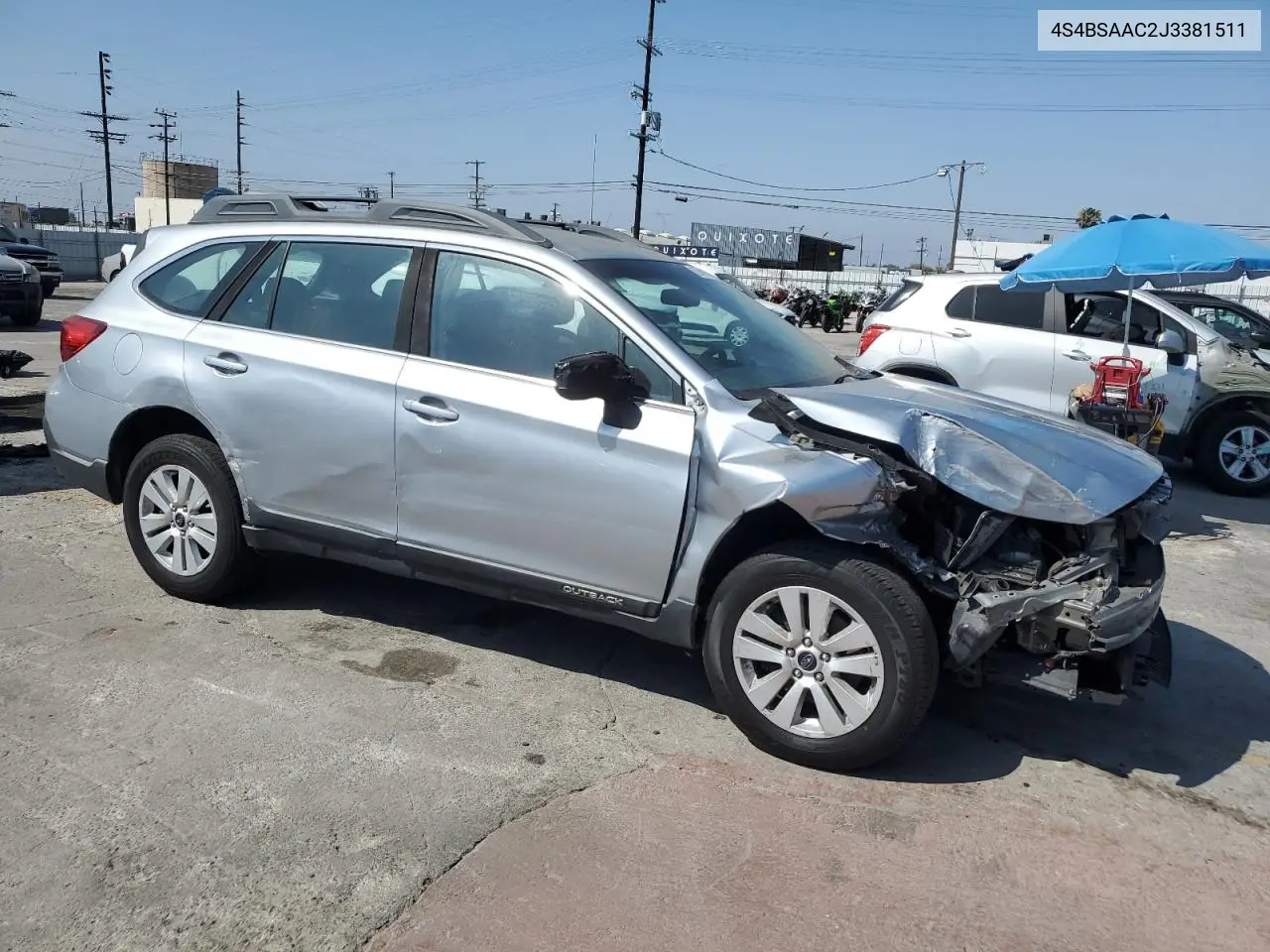 2018 Subaru Outback 2.5I VIN: 4S4BSAAC2J3381511 Lot: 62948035