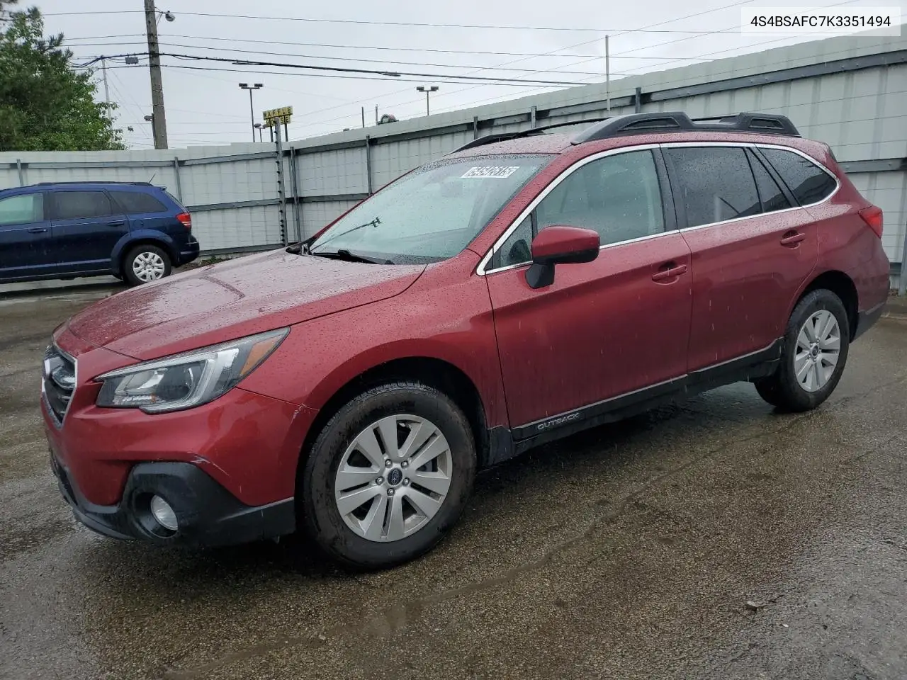 2019 Subaru Outback 2.5I Premium VIN: 4S4BSAFC7K3351494 Lot: 54542615