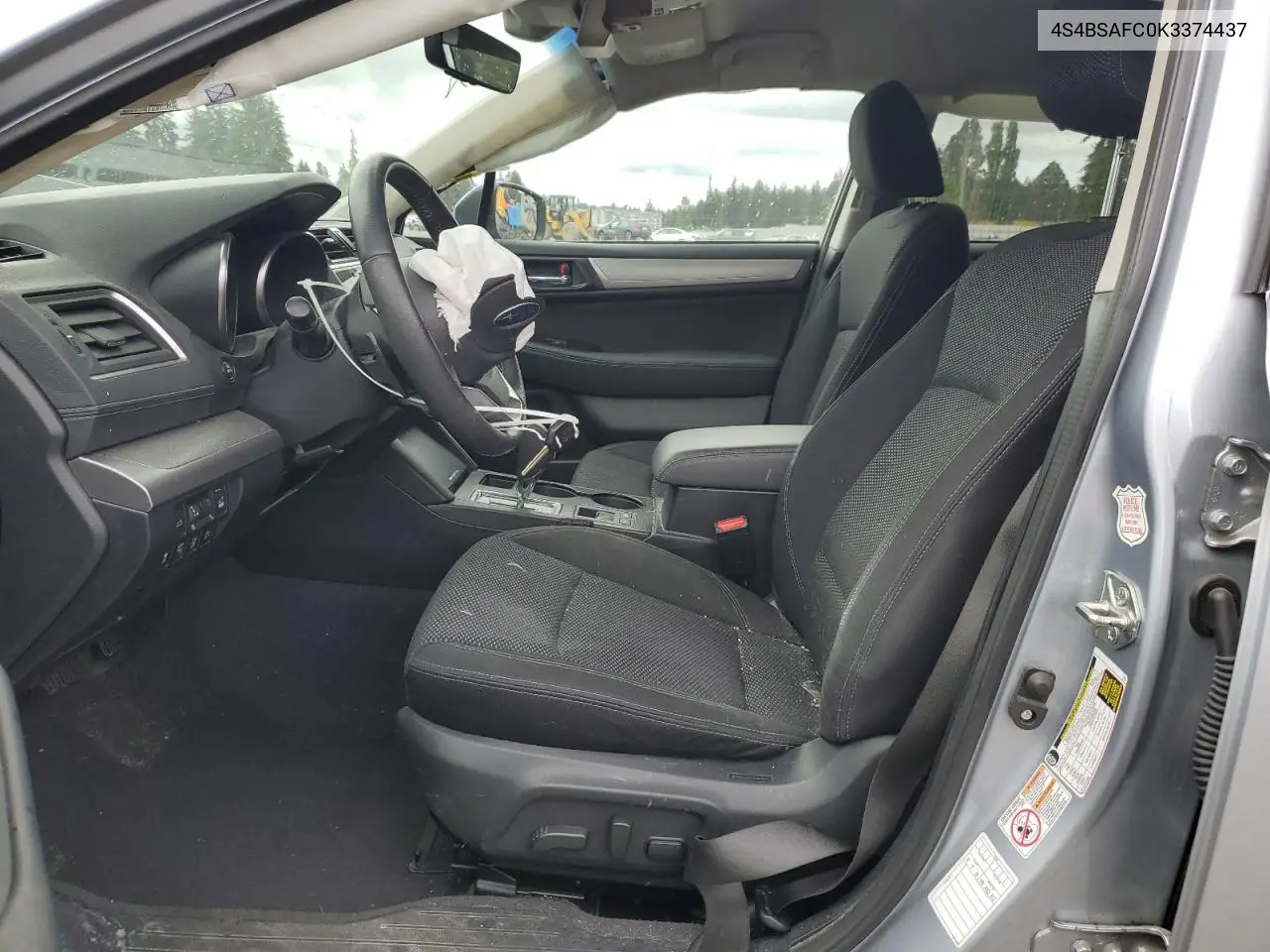 2019 Subaru Outback 2.5I Premium VIN: 4S4BSAFC0K3374437 Lot: 56987415