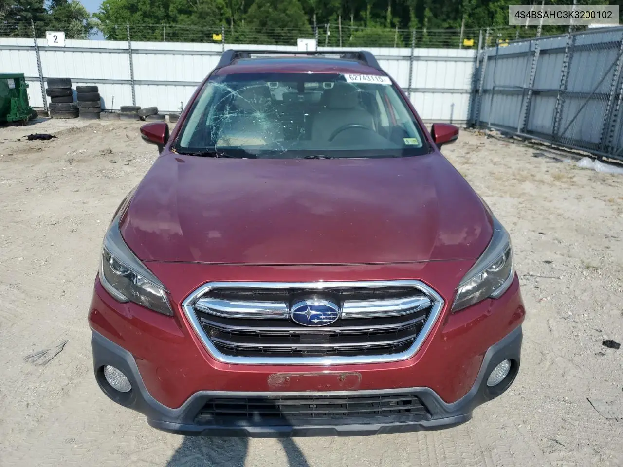 2019 Subaru Outback 2.5I Premium VIN: 4S4BSAHC3K3200102 Lot: 62743115