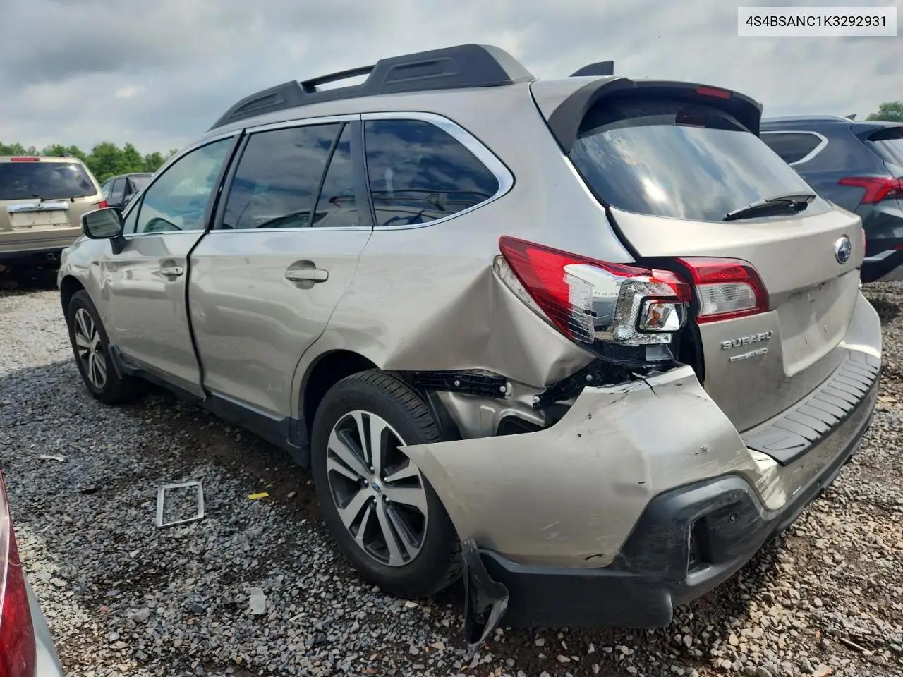 2019 Subaru Outback 2.5I Limited VIN: 4S4BSANC1K3292931 Lot: 62991605