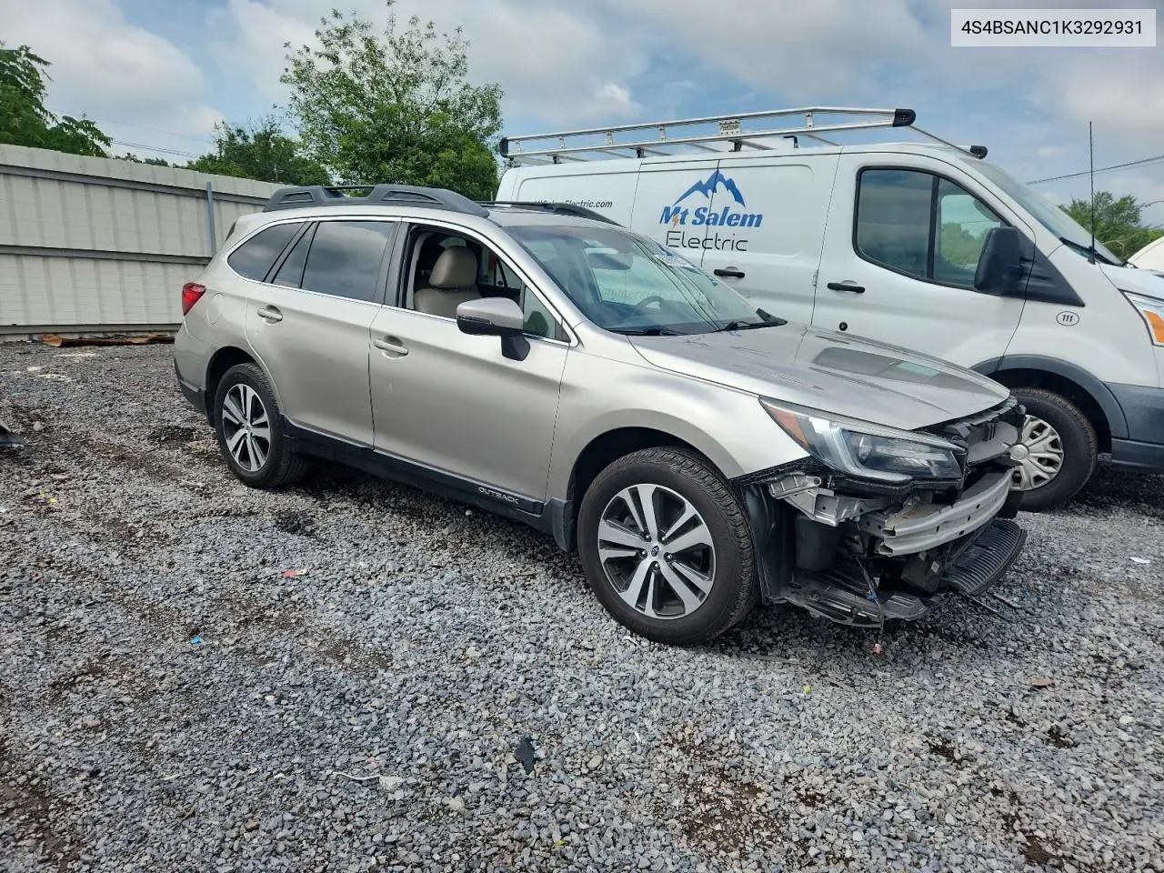 2019 Subaru Outback 2.5I Limited VIN: 4S4BSANC1K3292931 Lot: 62991605