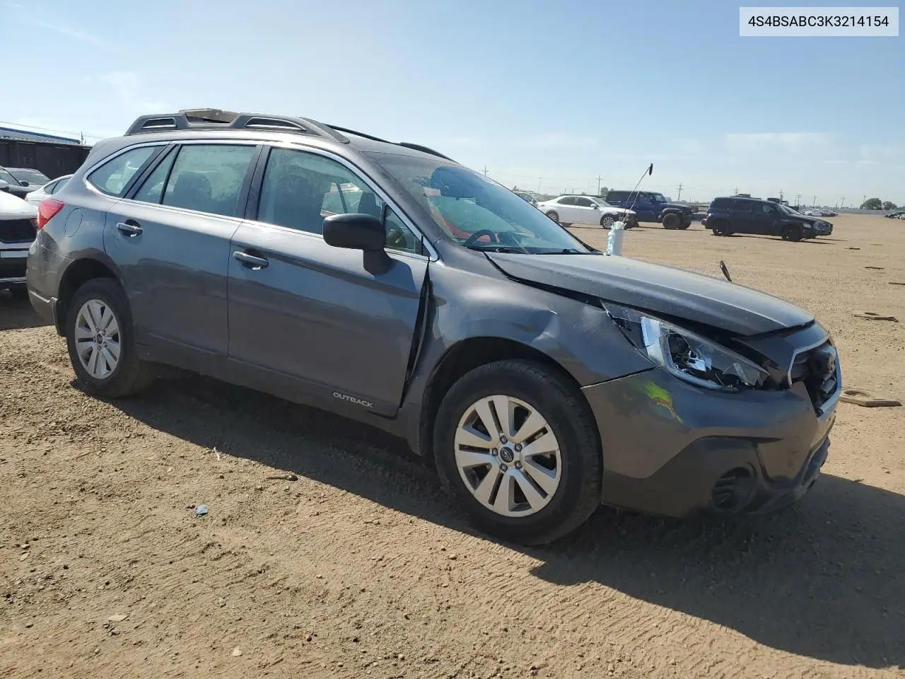 2019 Subaru Outback 2.5I VIN: 4S4BSABC3K3214154 Lot: 63247535