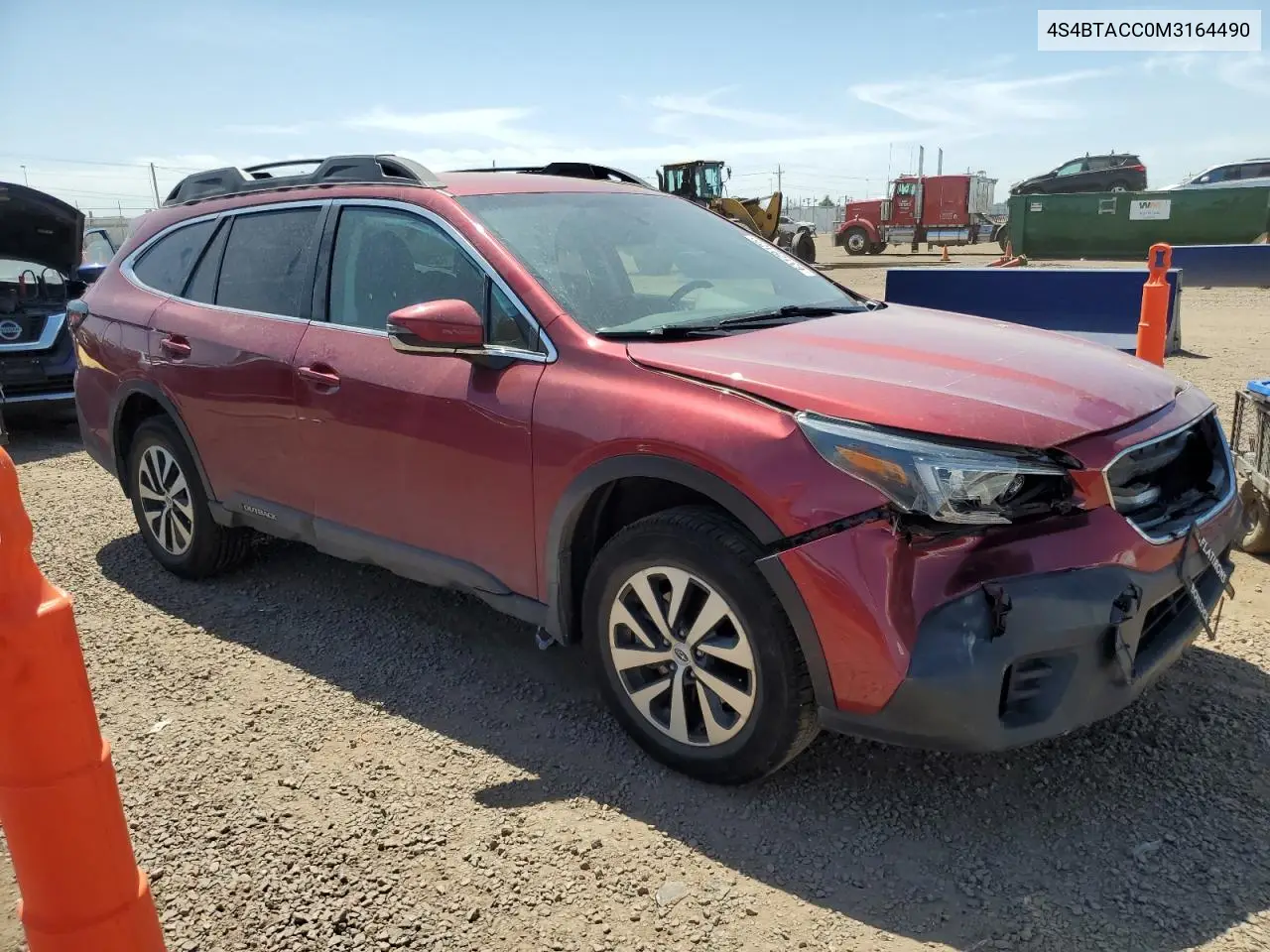2021 Subaru Outback Premium VIN: 4S4BTACC0M3164490 Lot: 63129125