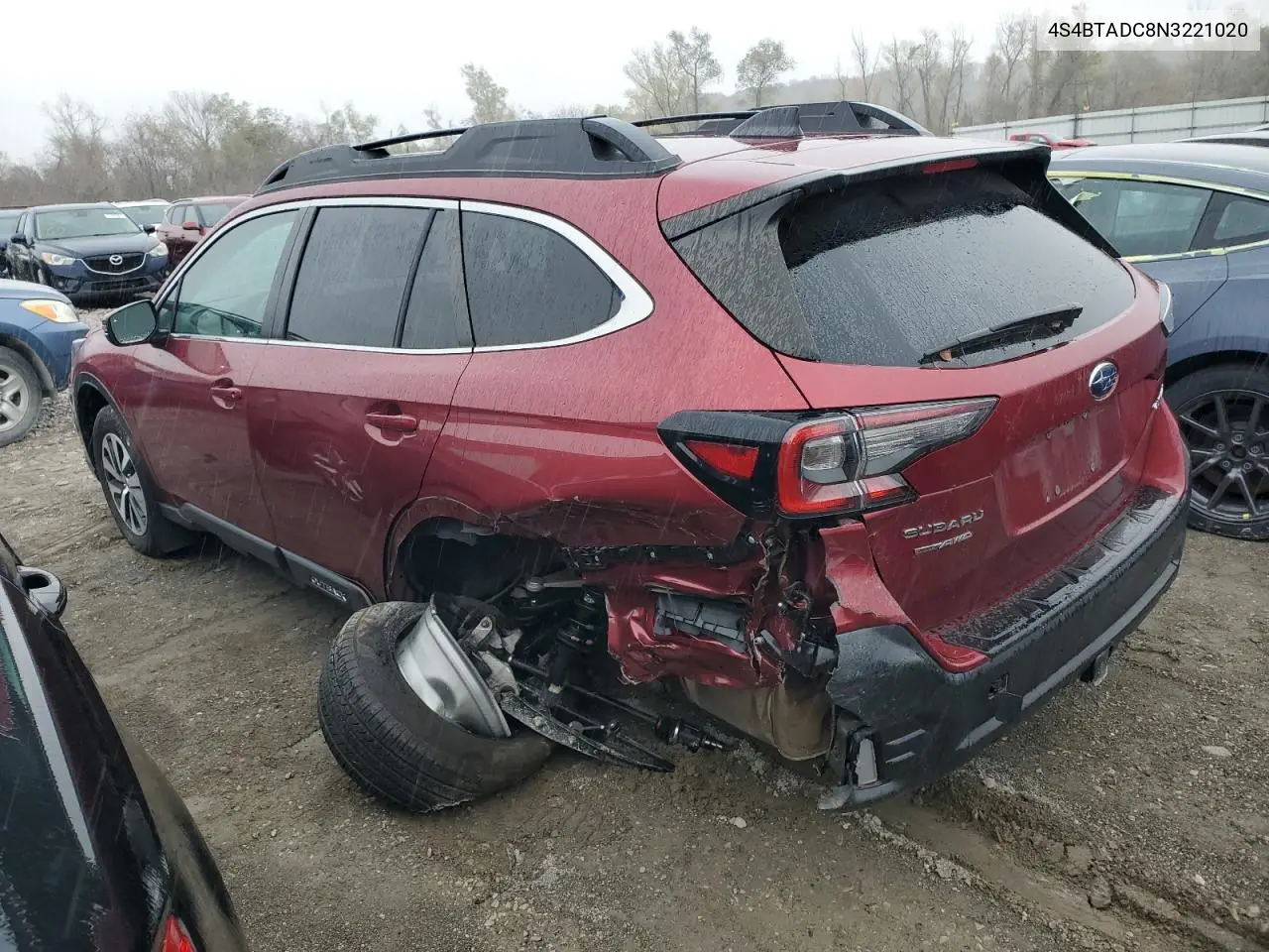 2022 Subaru Outback Premium VIN: 4S4BTADC8N3221020 Lot: 47870645