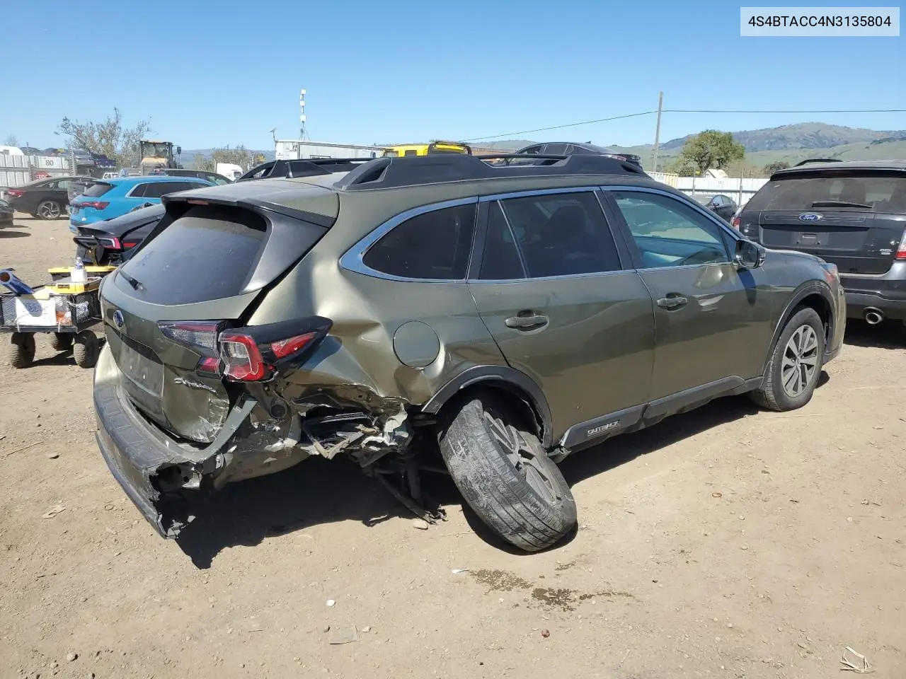 2022 Subaru Outback Premium VIN: 4S4BTACC4N3135804 Lot: 50265825