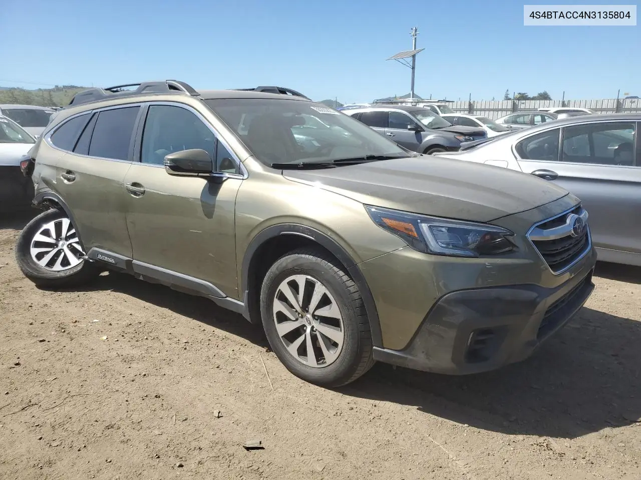 2022 Subaru Outback Premium VIN: 4S4BTACC4N3135804 Lot: 50265825