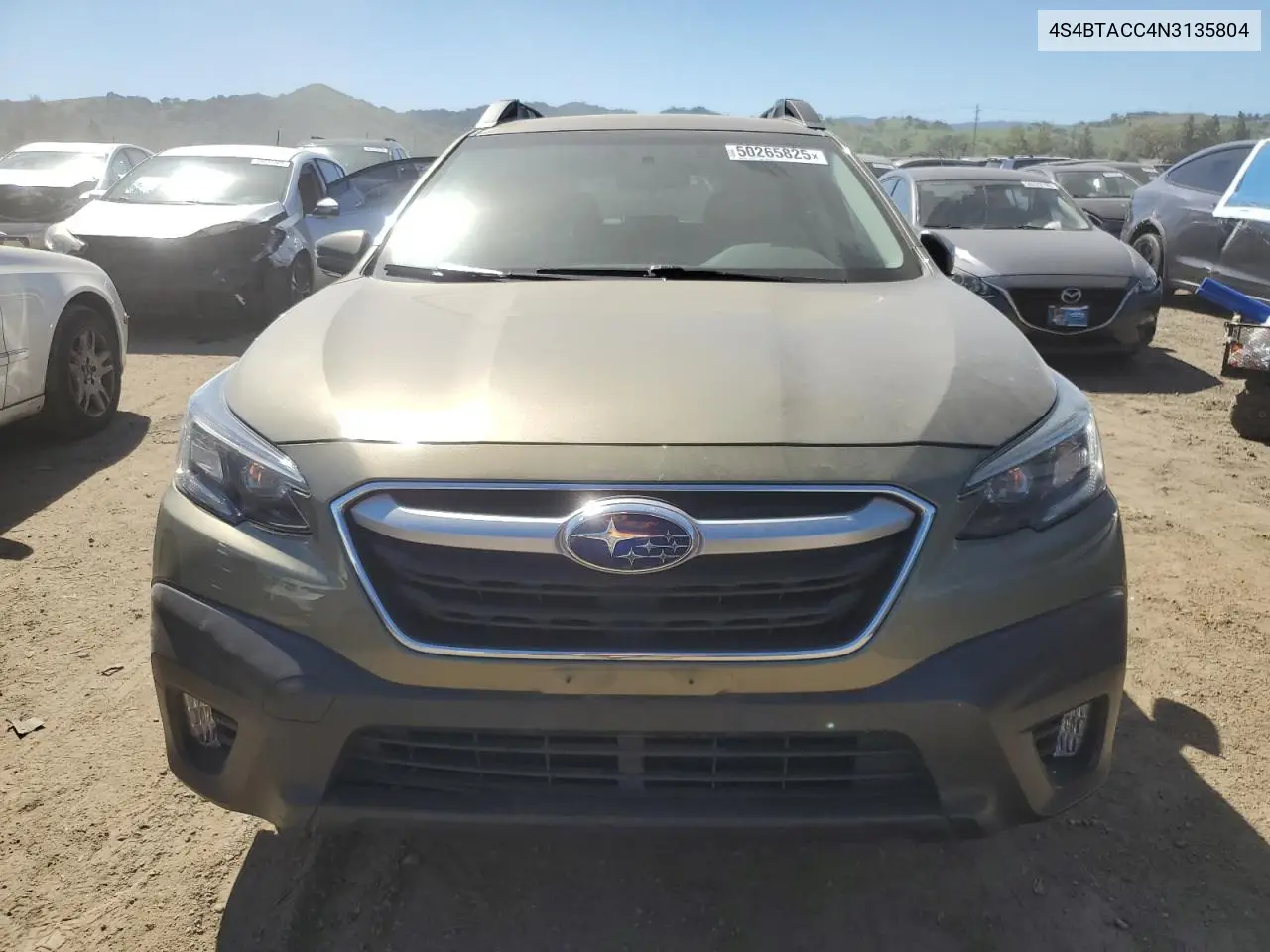 2022 Subaru Outback Premium VIN: 4S4BTACC4N3135804 Lot: 50265825