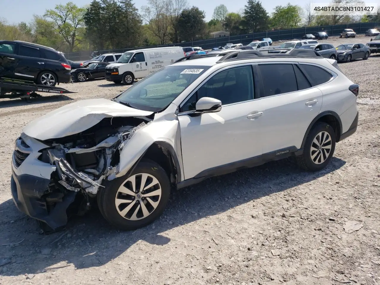 2022 Subaru Outback Premium VIN: 4S4BTADC8N3101427 Lot: 52764635