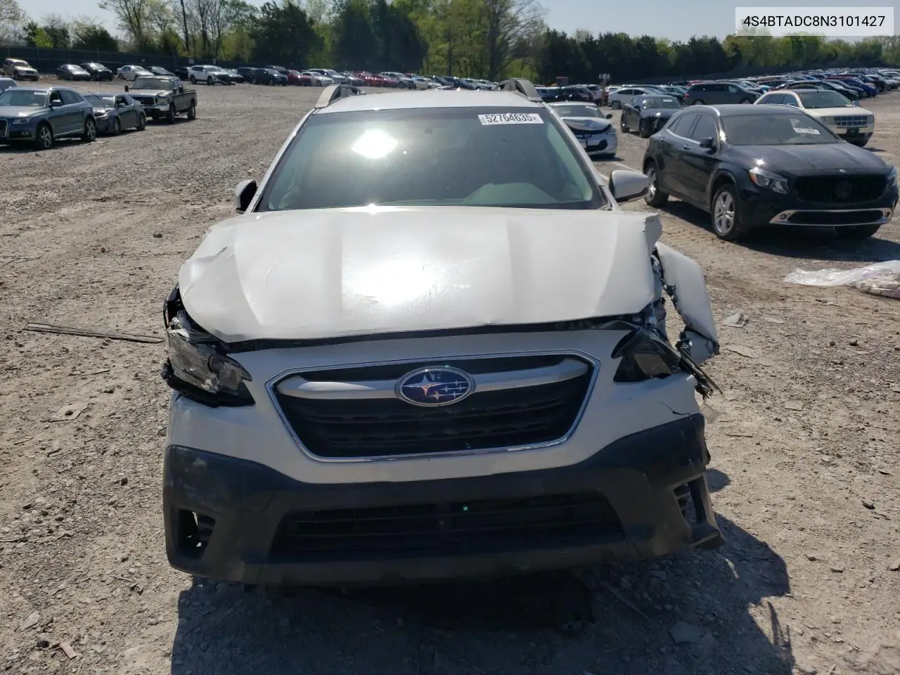 2022 Subaru Outback Premium VIN: 4S4BTADC8N3101427 Lot: 52764635