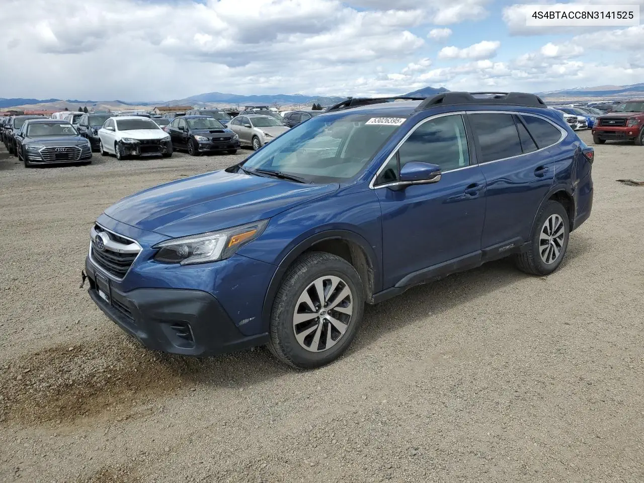 2022 Subaru Outback Premium VIN: 4S4BTACC8N3141525 Lot: 53026395