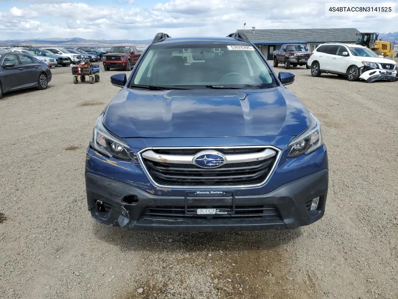 2022 Subaru Outback Premium VIN: 4S4BTACC8N3141525 Lot: 53026395