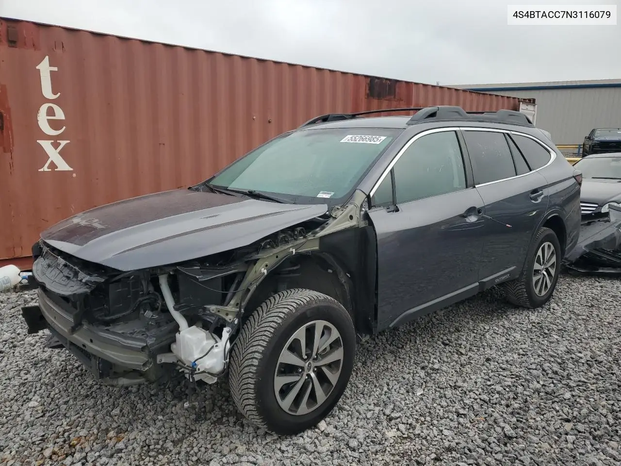 2022 Subaru Outback Premium VIN: 4S4BTACC7N3116079 Lot: 55266985