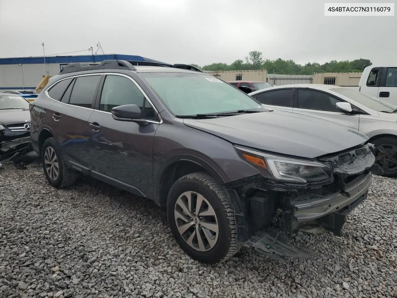 2022 Subaru Outback Premium VIN: 4S4BTACC7N3116079 Lot: 55266985