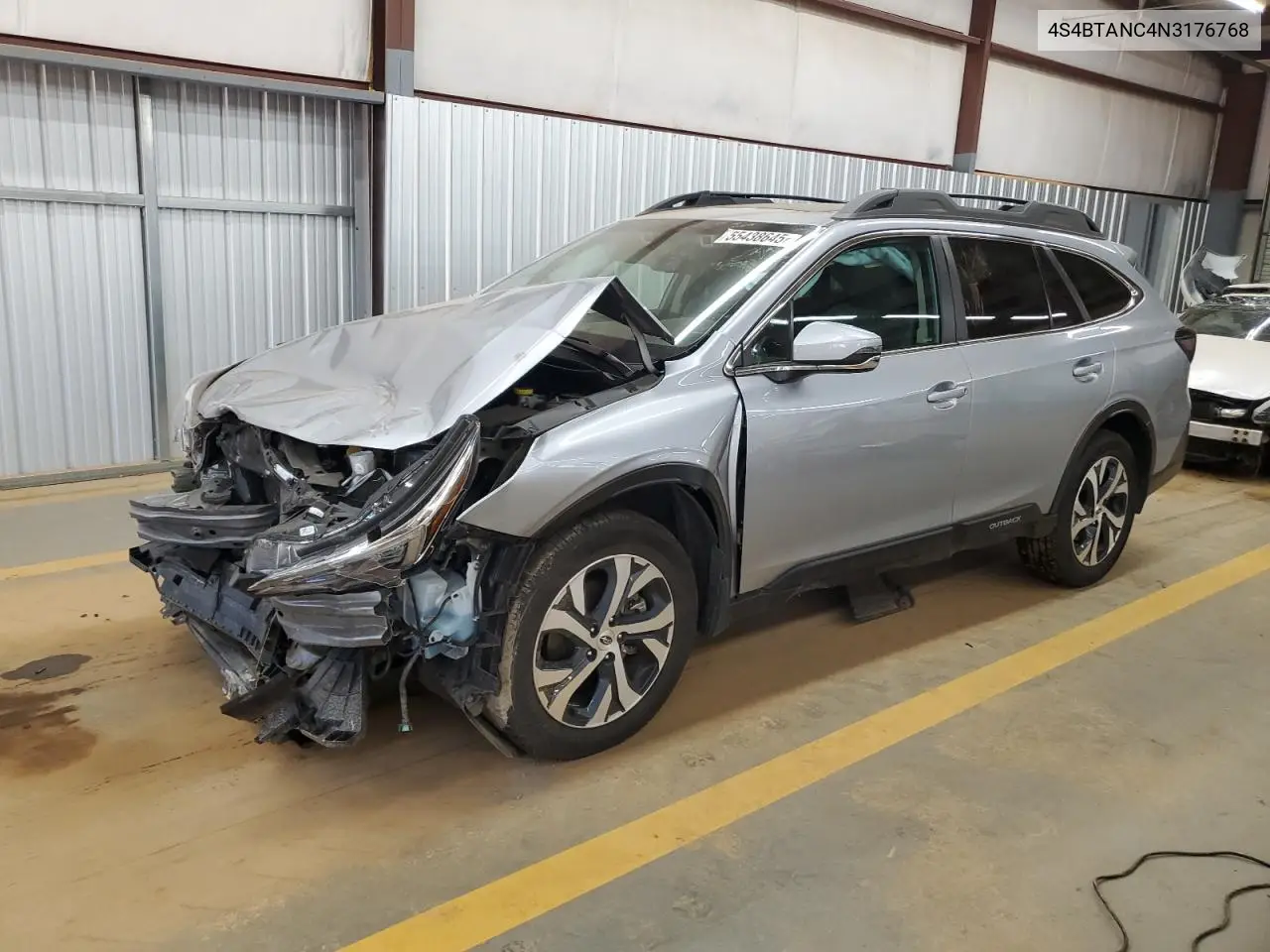 2022 Subaru Outback Limited VIN: 4S4BTANC4N3176768 Lot: 55438645