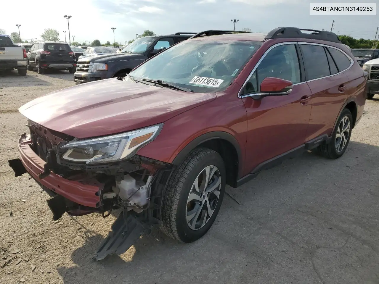 2022 Subaru Outback Limited VIN: 4S4BTANC1N3149253 Lot: 56113615