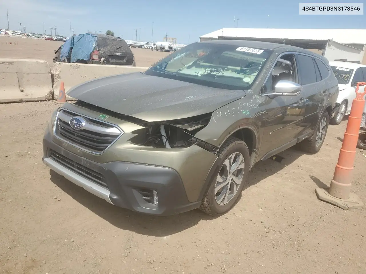 2022 Subaru Outback Touring VIN: 4S4BTGPD3N3173546 Lot: 61101425