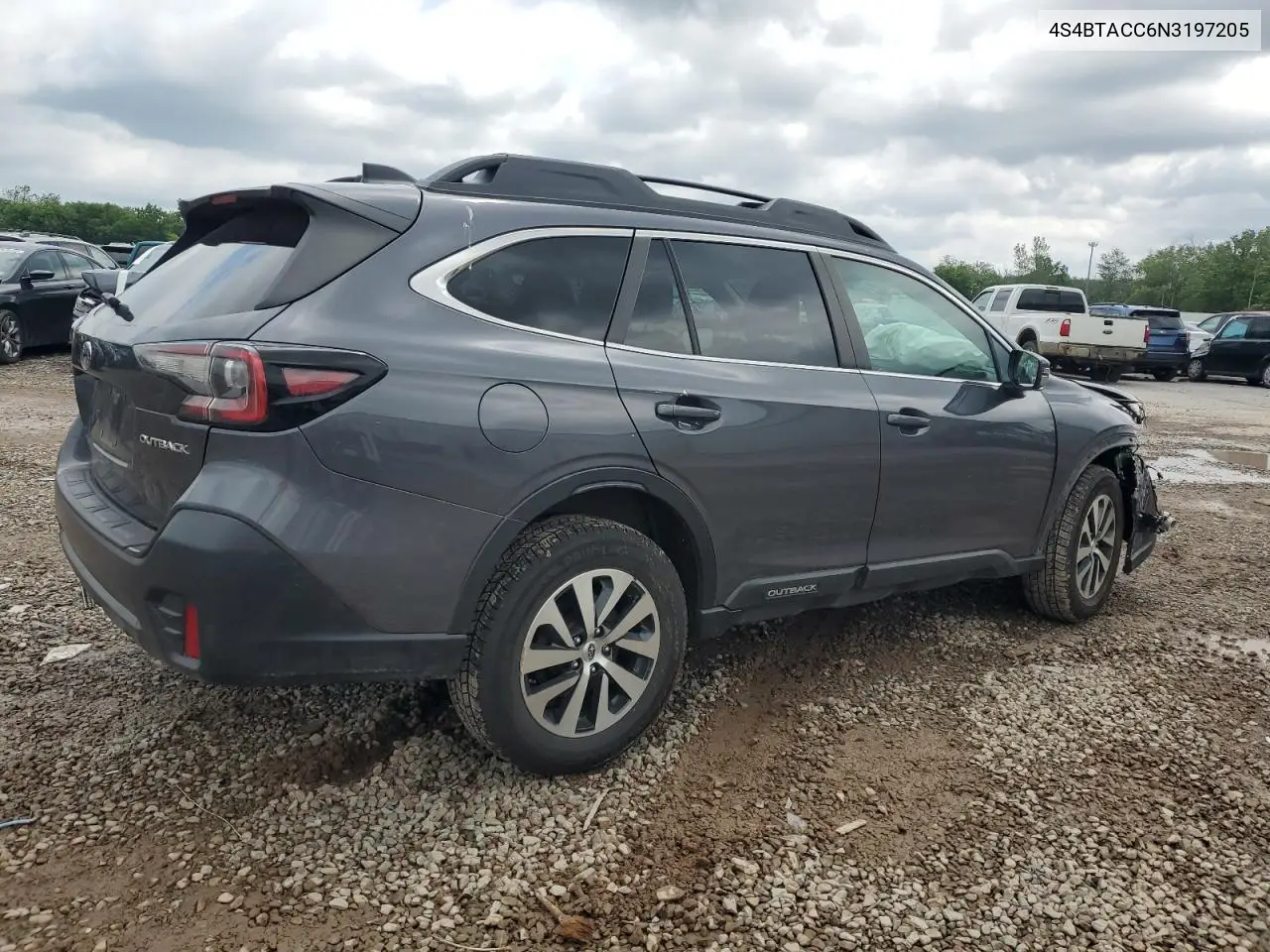 2022 Subaru Outback Premium VIN: 4S4BTACC6N3197205 Lot: 61657005