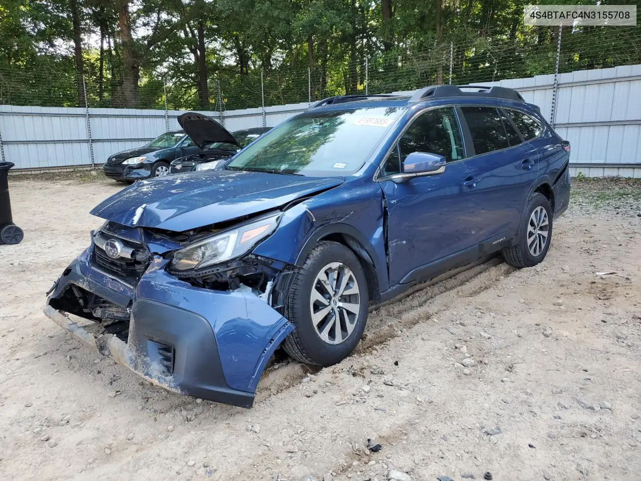 2022 Subaru Outback Premium VIN: 4S4BTAFC4N3155708 Lot: 61997685