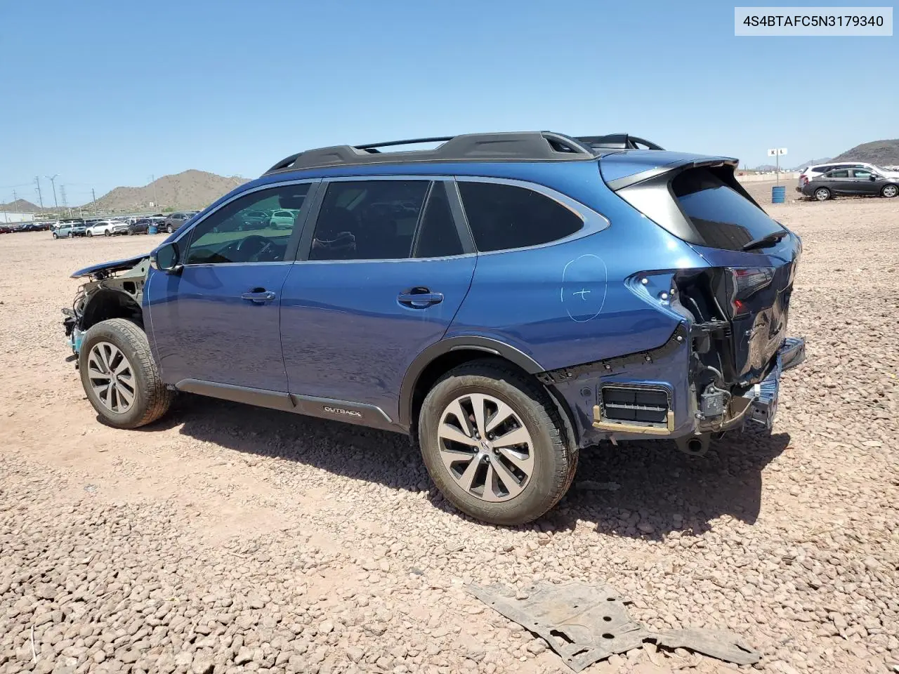 2022 Subaru Outback Premium VIN: 4S4BTAFC5N3179340 Lot: 62486375