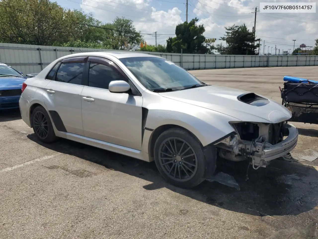 2011 Subaru Impreza Wrx VIN: JF1GV7F60BG514757 Lot: 61922645