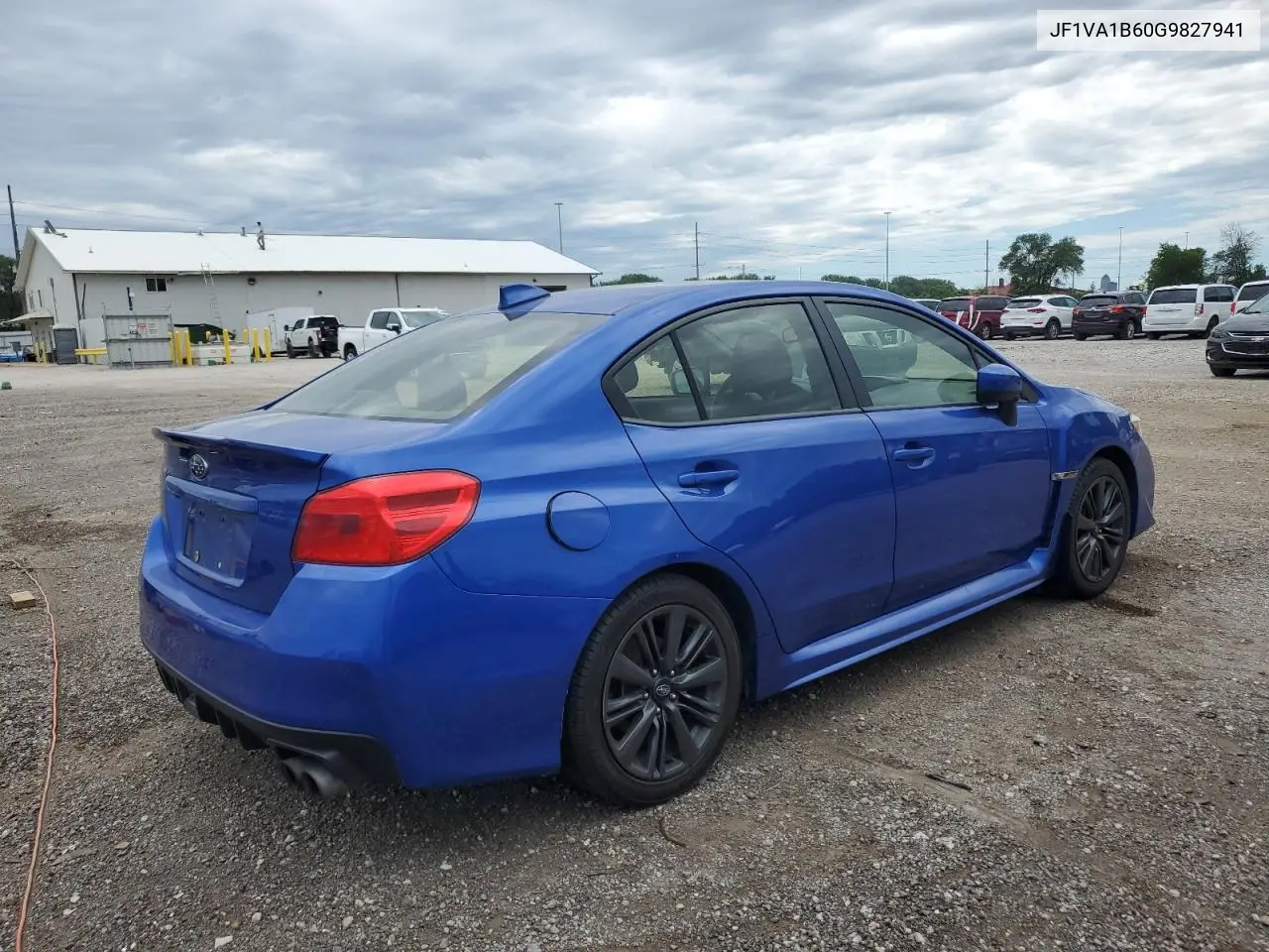 2016 Subaru Wrx VIN: JF1VA1B60G9827941 Lot: 62927515