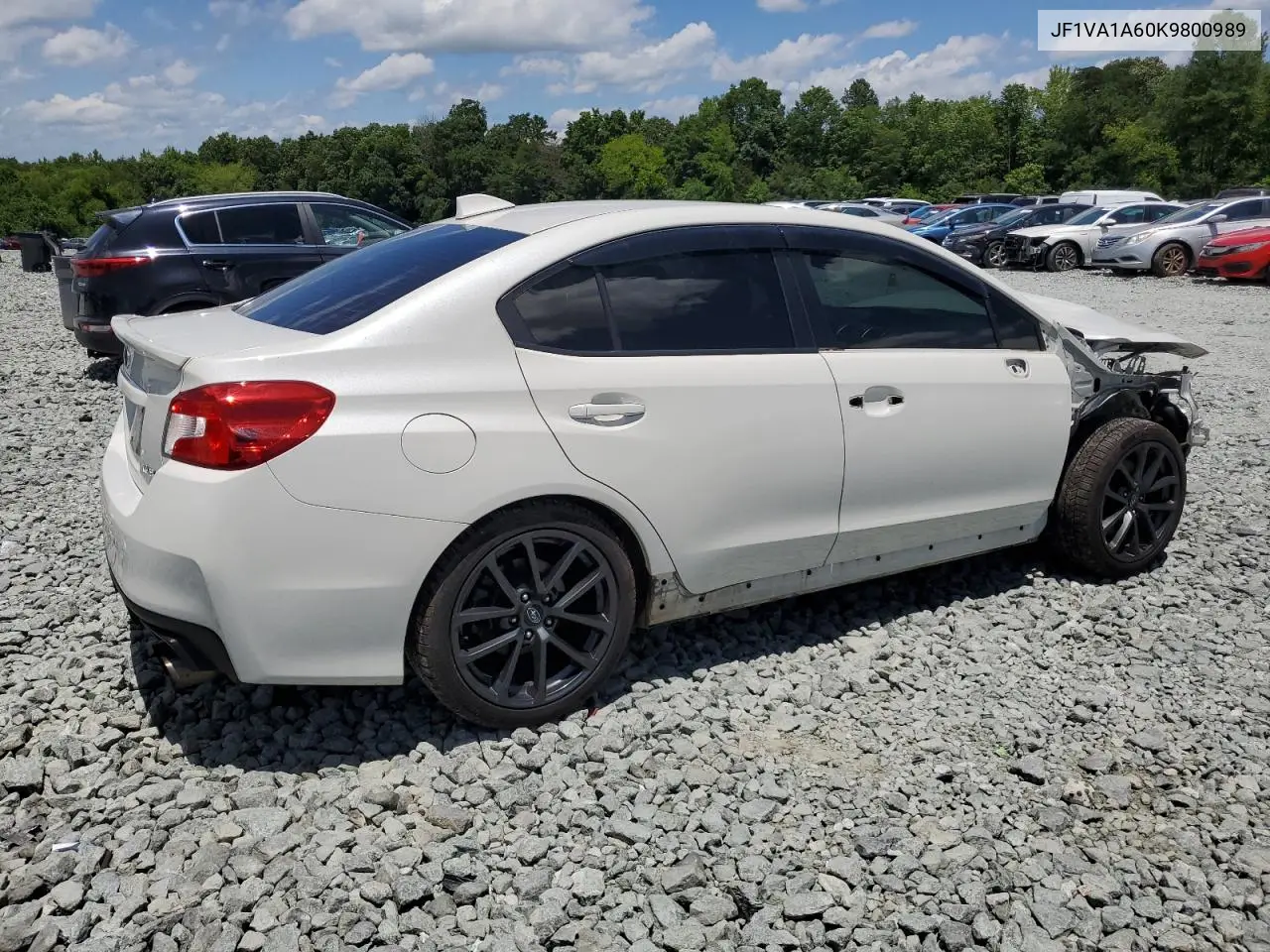 2019 Subaru Wrx VIN: JF1VA1A60K9800989 Lot: 61462625