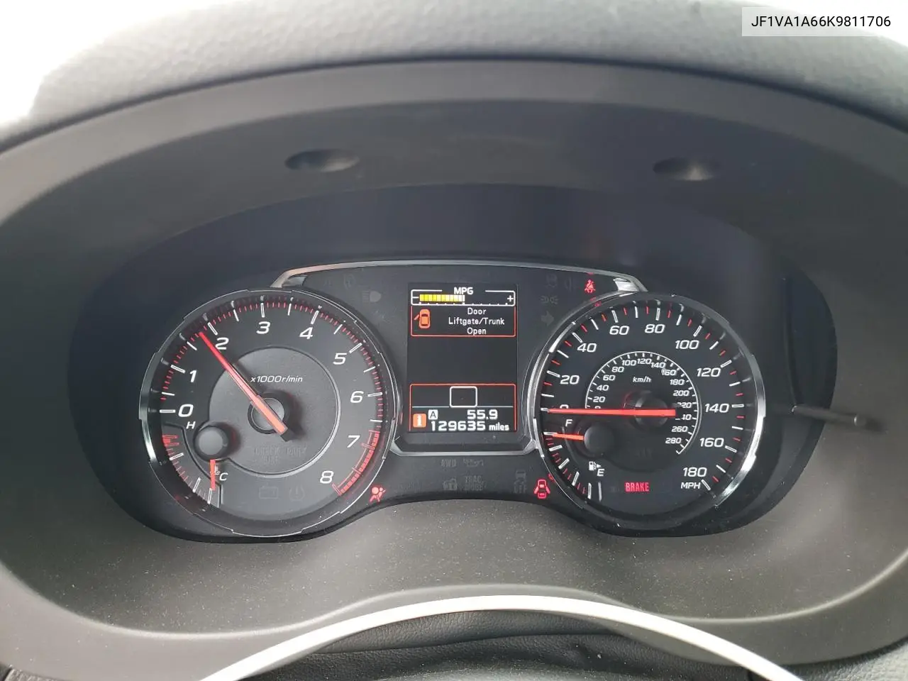2019 Subaru Wrx VIN: JF1VA1A66K9811706 Lot: 62104985