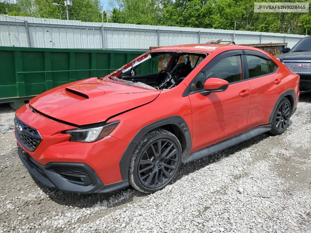 2022 Subaru Wrx Premium VIN: JF1VBAF63N9028465 Lot: 54759625