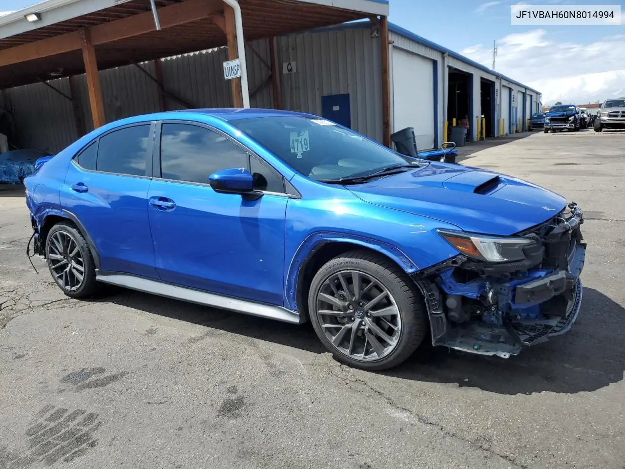 2022 Subaru Wrx Premium VIN: JF1VBAH60N8014994 Lot: 58999515